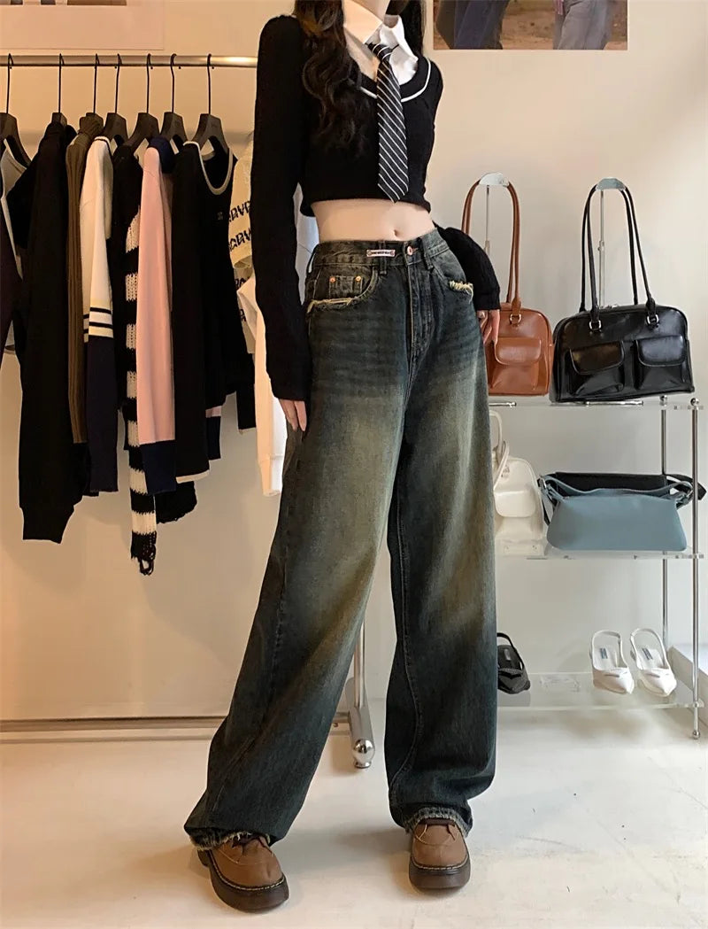 Women Loose Wide Leg Jeans