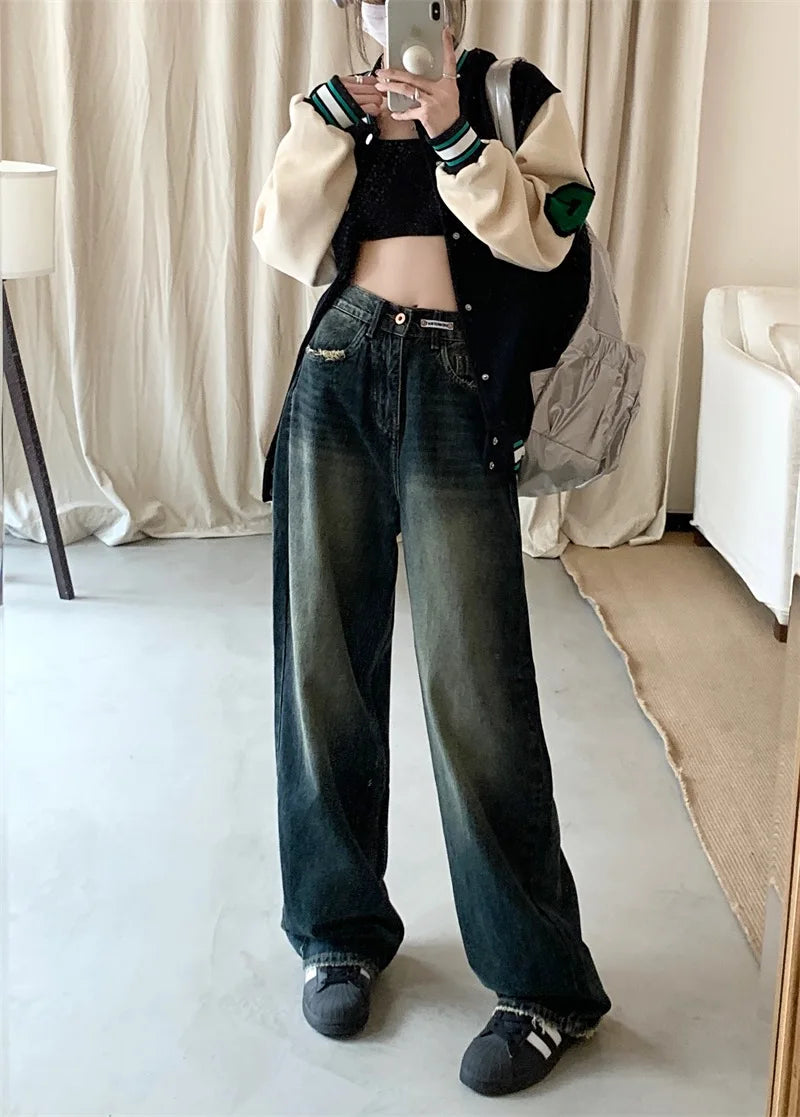 Women Loose Wide Leg Jeans