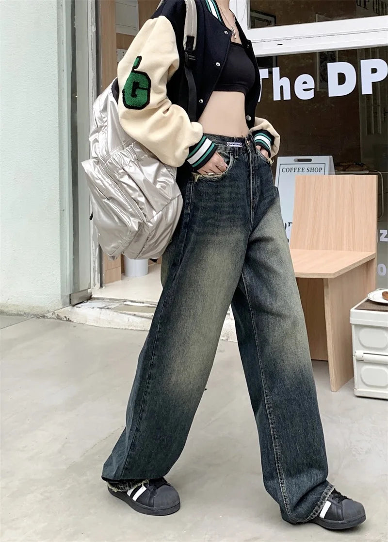 Women Loose Wide Leg Jeans